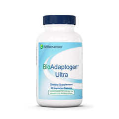 Nutra BioGenesis Bioadaptogen Ultra bottle promotes calm energy during busy days