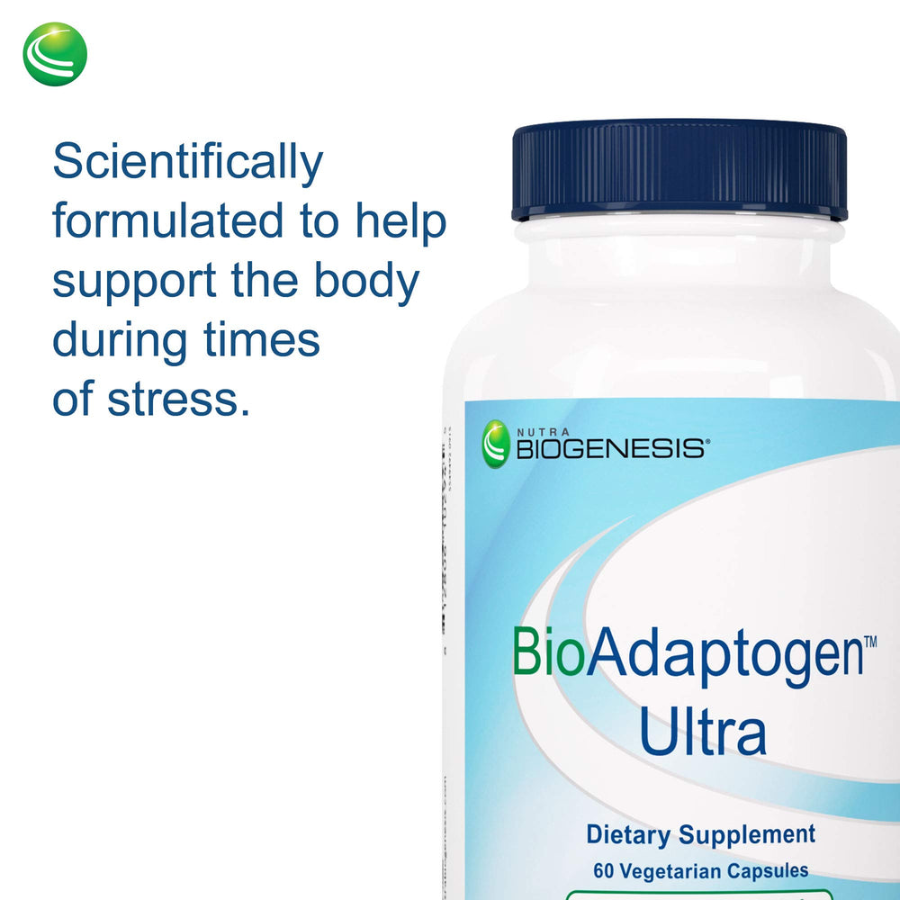 Clear glass bottle depicts safe storage for Nutra BioGenesis Ultra