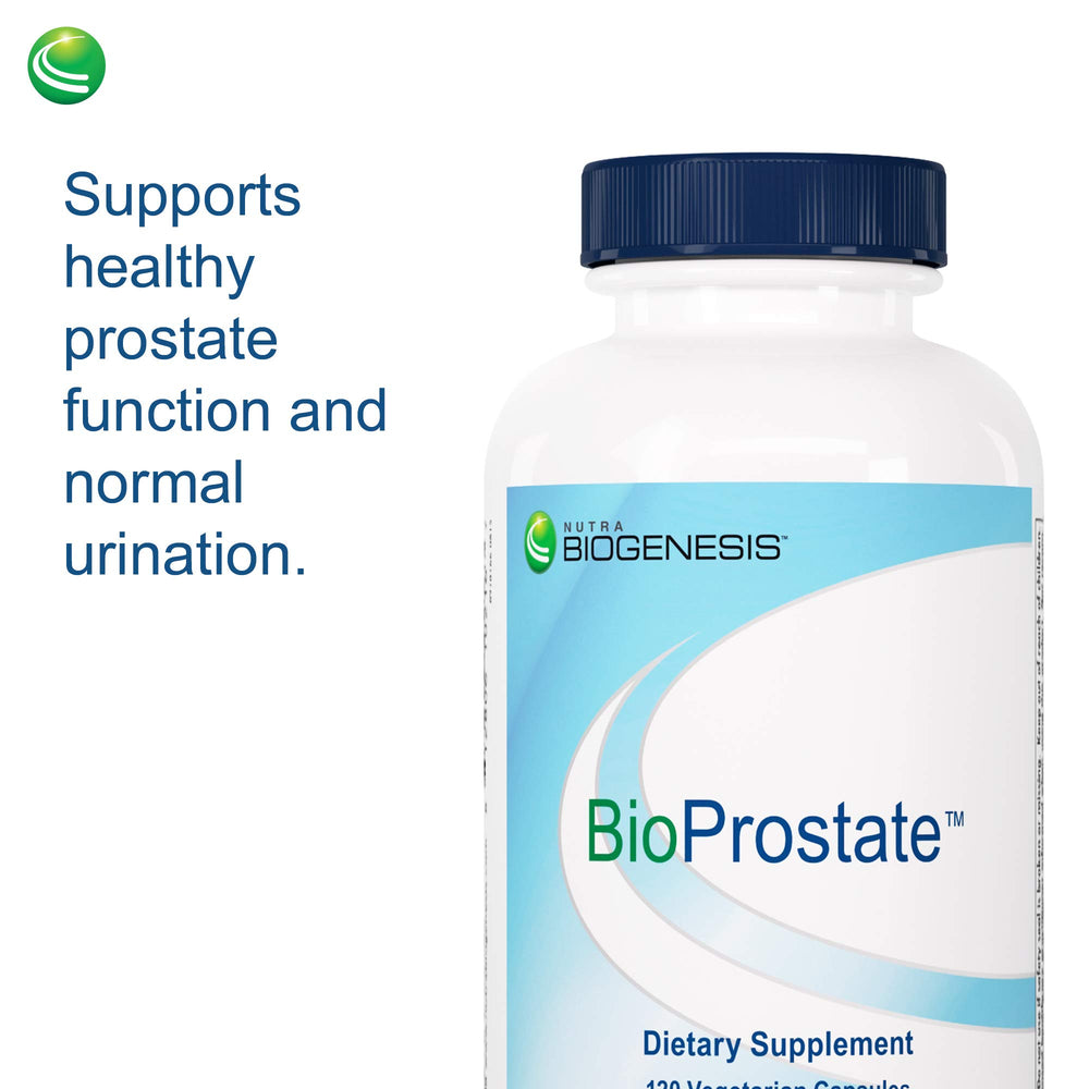 Nutra BioGenesis BioProstate vegan formula label highlights plant-based ingredients