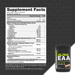 NutraBio Alpha EAA scoop dispenses, signaling easy intra-workout dosing and support