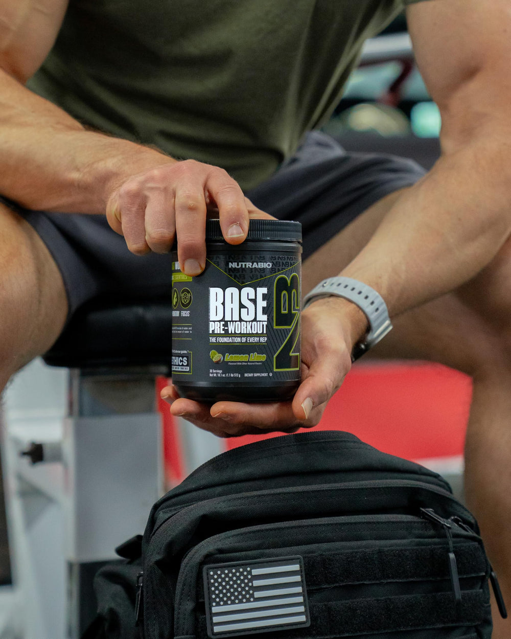 NutraBio Base Pre-Workout athlete in training exemplifying improved pump and performance