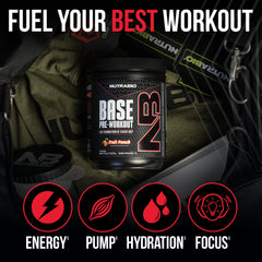 NutraBio Base Pre-Workout beta alanine ingredient showcased for endurance