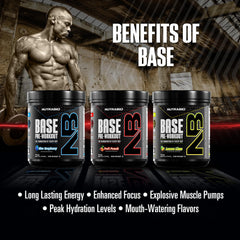 NutraBio Base Pre-Workout lemon-lime appearance conveying refreshing flavor profile