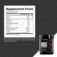 NutraBio Base Pre-Workout muscle pump visual emphasizes vascular performance