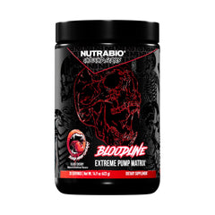 NutraBio Bloodline pump bottle pour demonstrates caffeine-free vascularity and enhanced blood flow.