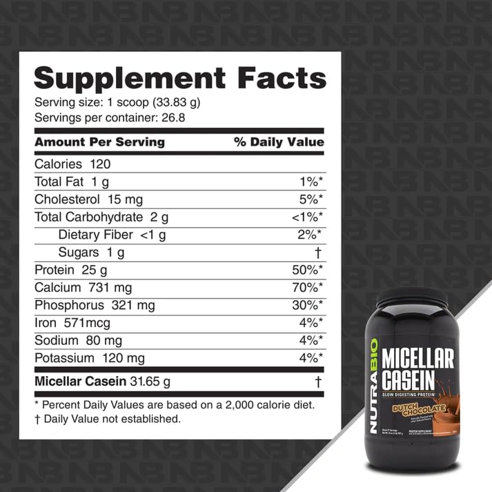 NutraBio Casein powder spoon ready for accurate bedtime measurement.
