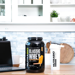 NutraBio Classic Whey Orange Dream label emphasizing no fillers or artificial colors