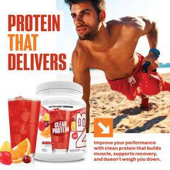 NutraBio Clear Whey Fruit Punch ready to sip after mixing