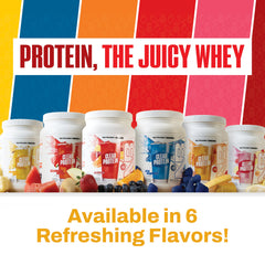 NutraBio Clear Protein Pineapple Splash closeup reveals a clear, fruity beverage with zero sugar.