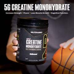 NutraBio creatine dissolving in water during a quick shake