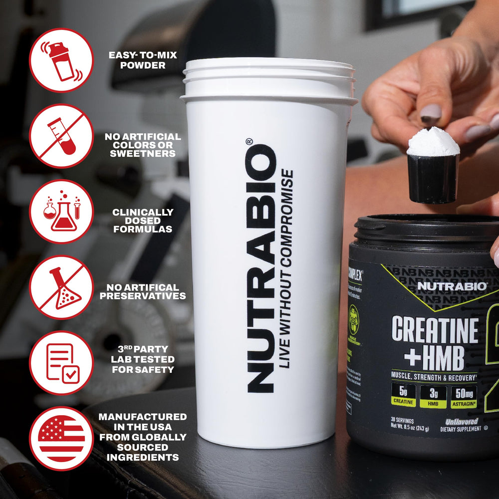 NutraBio Creatine + HMB athlete during training visual