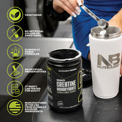 NutraBio package beside gym gear to suggest workout support