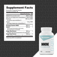NutraBio Immune Support bottle pour illustrating convenient daily dosing.