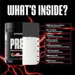 NutraBio Preworkout Watermelon scoop pouring into glass to illustrate quick energy kick.