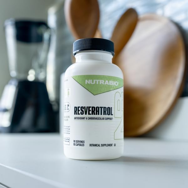 NutraBio Resveratrol branded packaging scene for easy daily use.
