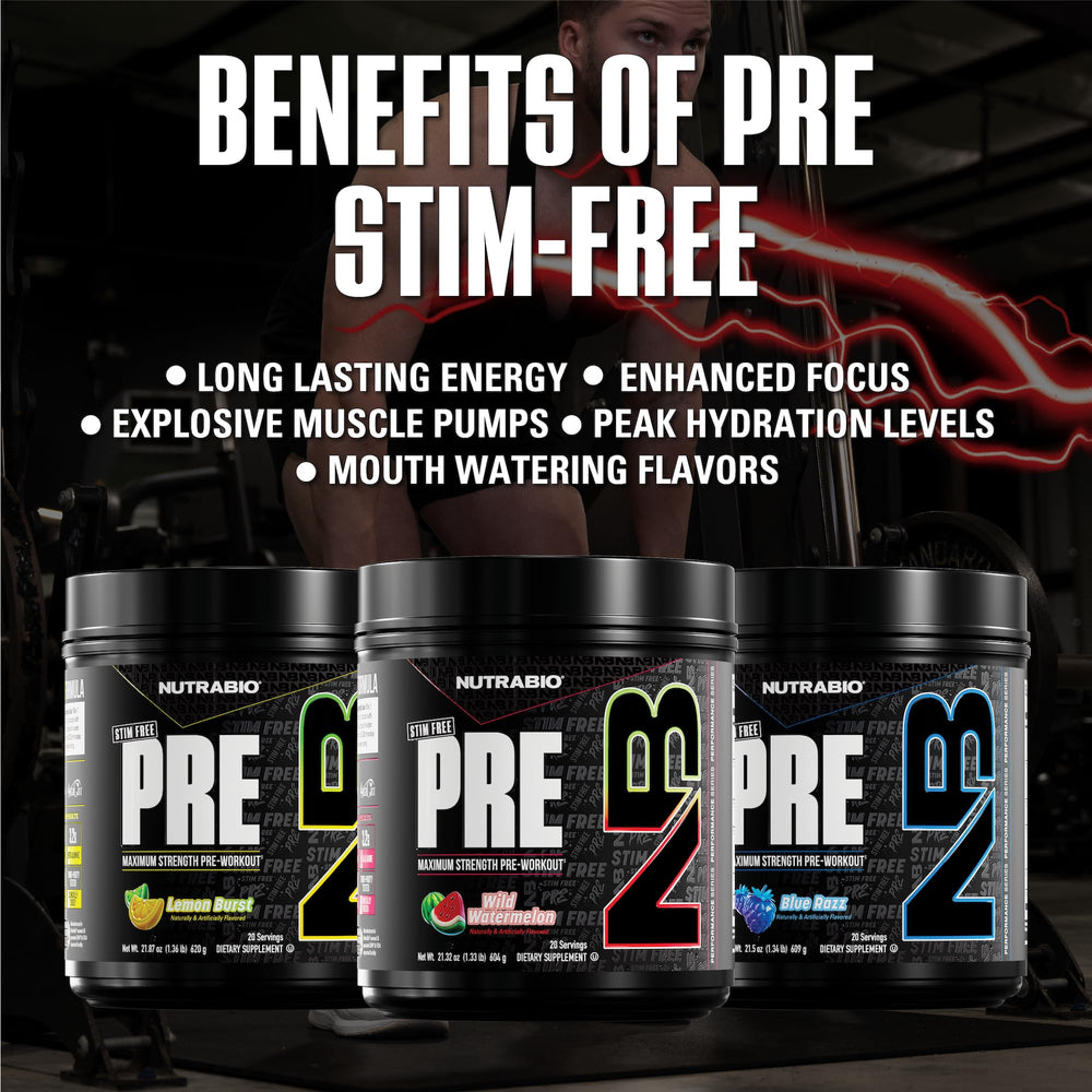 NutraBio STIM-Free PRE Watermelon ingredients list communicates transparency and dosing.