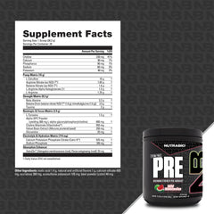 NutraBio STIM-Free PRE Watermelon pumps illustrate elevated blood flow and muscular fullness.