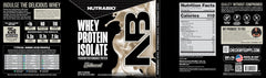 NutraBio Whey Isolate unflavored powder ready to blend into beverages.