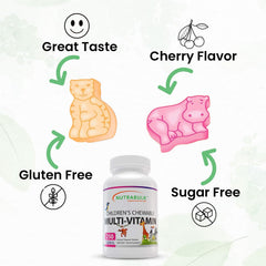 NutraBulk Children's Chewables grape flavor bottle for enjoyable daily nutrients