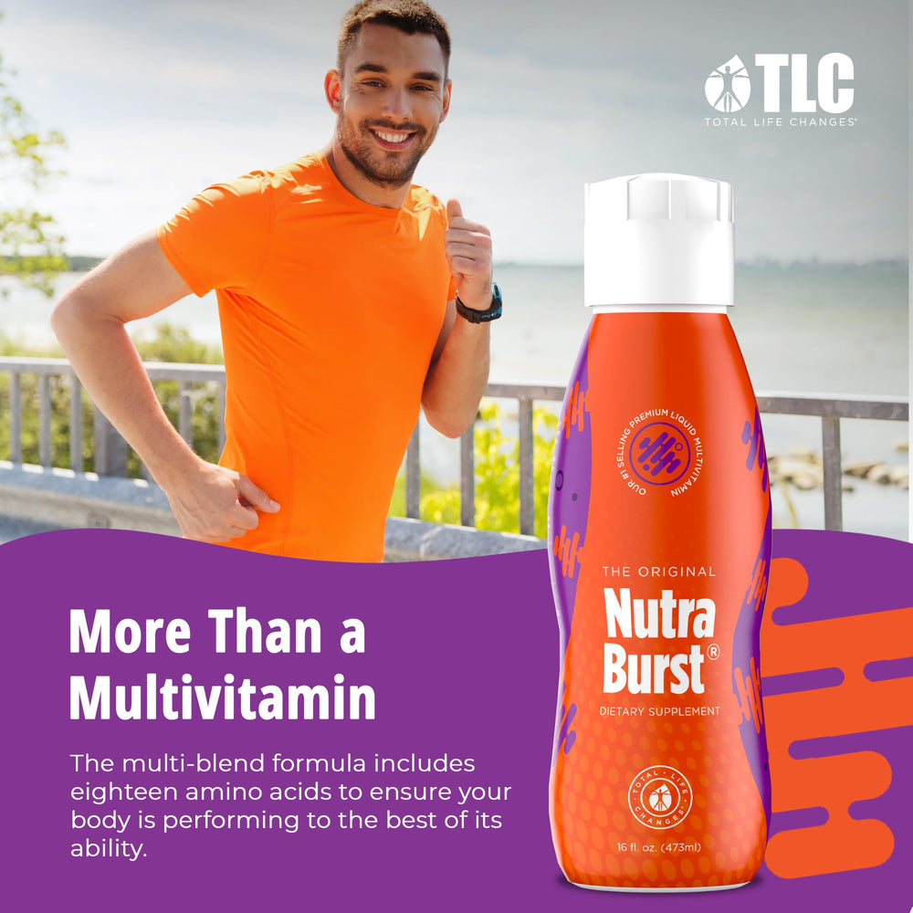 NutraBurst glass with juice serving for quick intake.