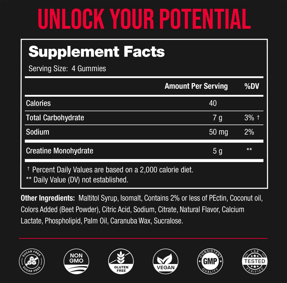 NutraChamps Creatine Gummies Watermelon Flavor offering sugar-free, tasty energy for workouts.