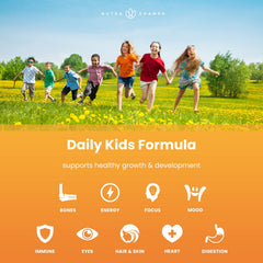 NutraChamps Kids Gummies Passionfruit bottle supports energy and immune health.