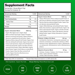NutraChamps Super Greens prepared glass showcases vibrant color with refreshing taste.