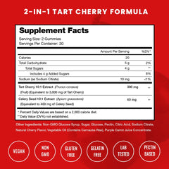 NutraChamps Tart Cherry Gummies bottle close-up highlighting tasty flavor.