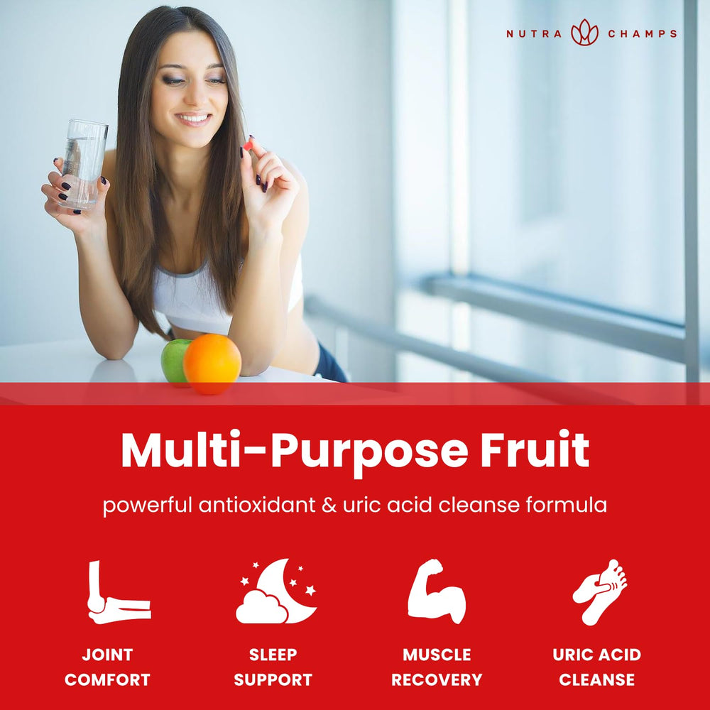 NutraChamps Tart Cherry Gummies with water demonstrating easy consumption.