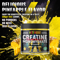 NUTRAGOGO Creatine Gummy vegan gluten-free badge on packaging