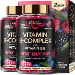 NUTRAHARMONY B-Complex gummies berry flavor close-up for daily energy