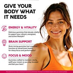 NUTRAHARMONY B-Complex gummies on serving for focus support