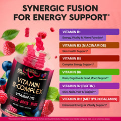 NUTRAHARMONY B-Complex gummies ingredients label showcasing vegan formula