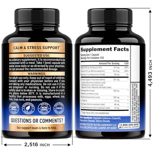 NutraHarmony cortisol-ashwagandha blend highlighting stress resilience and focus