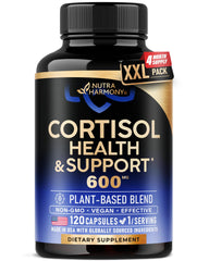 NutraHarmony Cortisol Support bottle front view for balanced mood and sleep