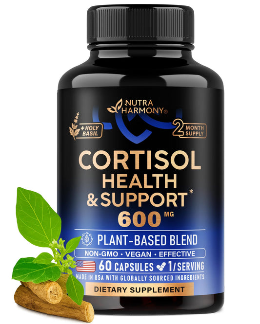 NUTRAHARMONY cortisol-women-bottle balances daily stress naturally