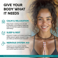 NutraHarmony GABA-L-Theanine label shows ingredients and potential benefits.