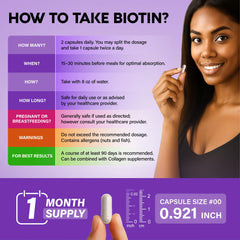 NUTRAHARMONY ingredients blend graphic highlights Biotin, Collagen, Keratin and vitamins.
