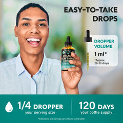 NutraHarmony Lions Mane drops being measured for precise daily dosage.