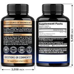NUTRAHARMONY Magnesium Citrate capsules closeup shows easy to swallow design for daily use