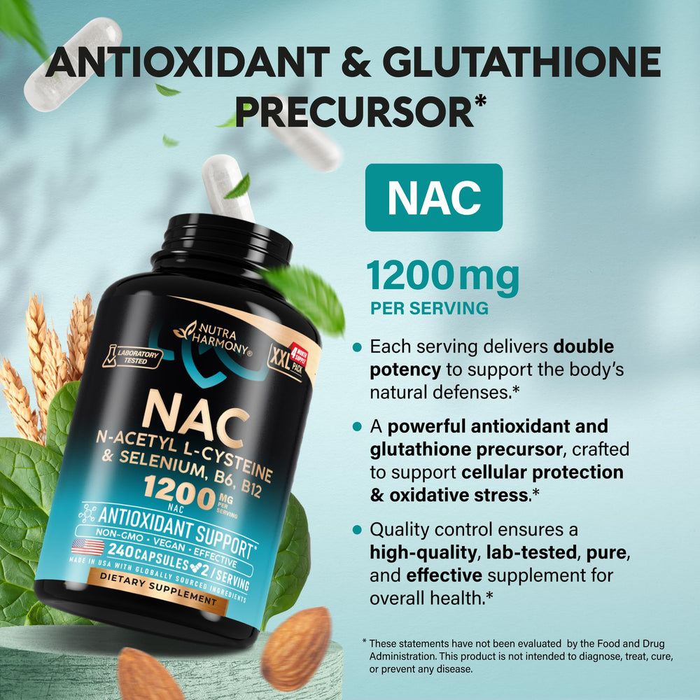 NUTRAHARMONY NAC packaging showcase emphasizes USA-made quality and third-party testing