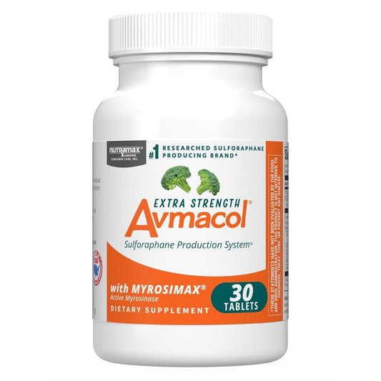 Nutramax Avmacol extra-strength bottle front highlights detox and immune support potential.