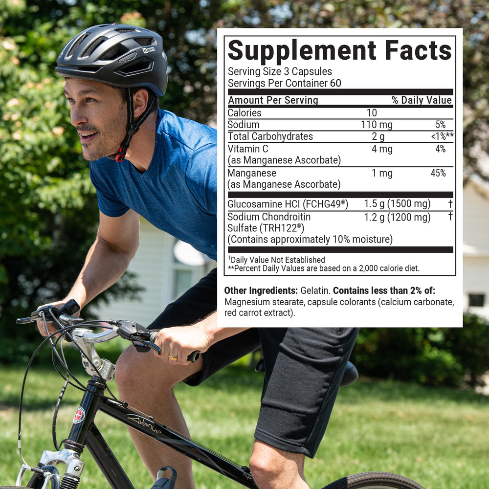 Nutramax Cosamin DS bottle back label with ingredient information