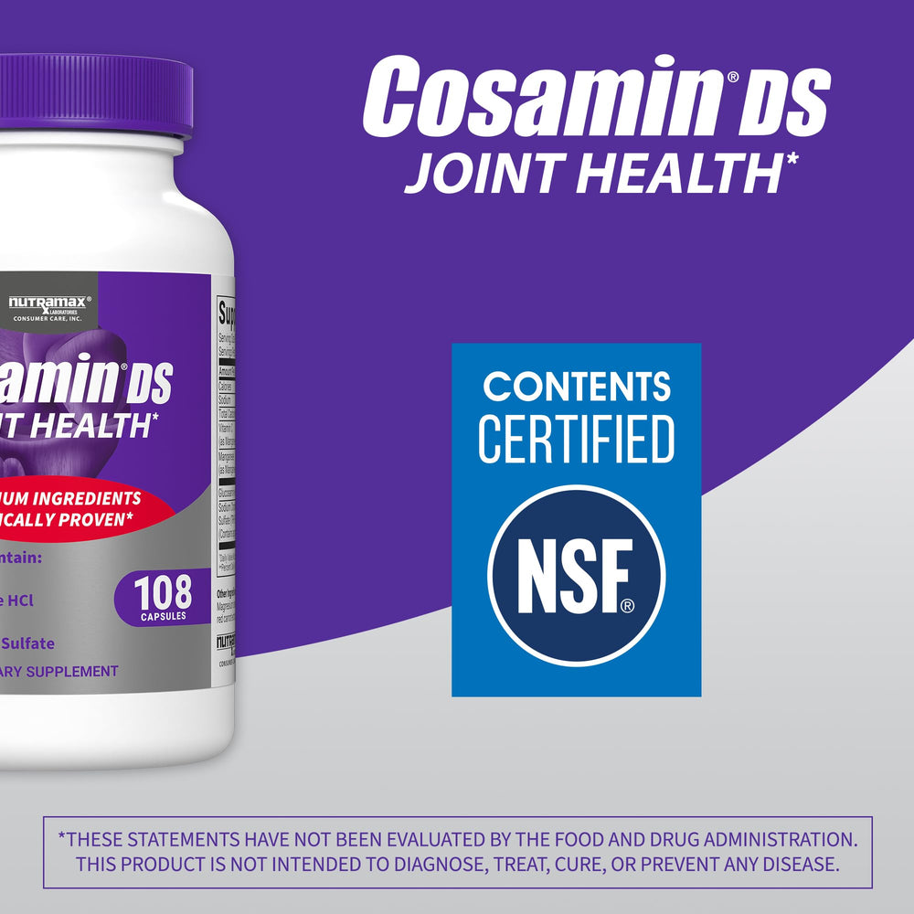 Nutramax Cosamin DS box back with directions for use.