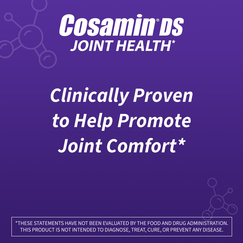 Nutramax Cosamin DS label back lists supplement facts for informed use.