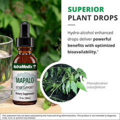 NutraMedix Mapalo bottle on wood backdrop conveys wellness routine.