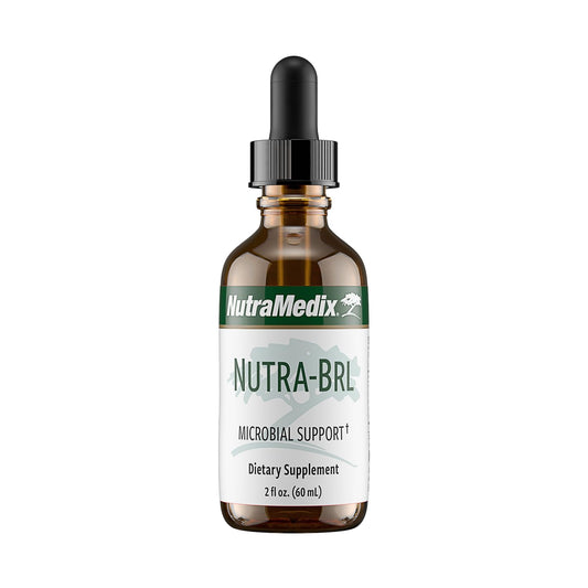 Nutramedix Nutra BRL bottle closeup for daily microbial balance support