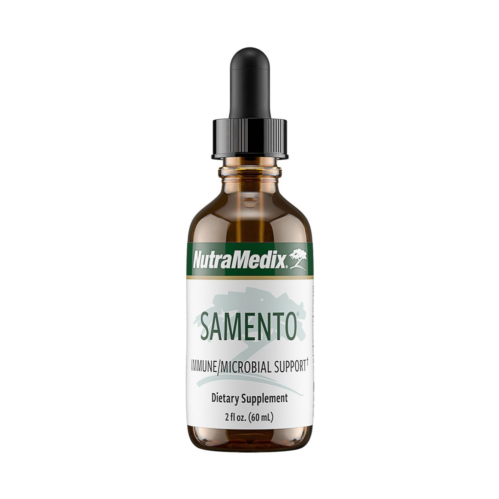 NutraMedix Samento tincture bottle with amber liquid for immune support.