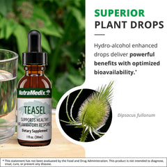 NutraMedix Teasal bottle label emphasizes vegan, plant-based antioxidants.