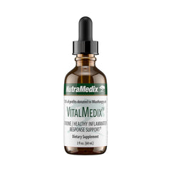 NutraMedix VitalMedix bottle label highlights cat's claw and moringa for immune support.